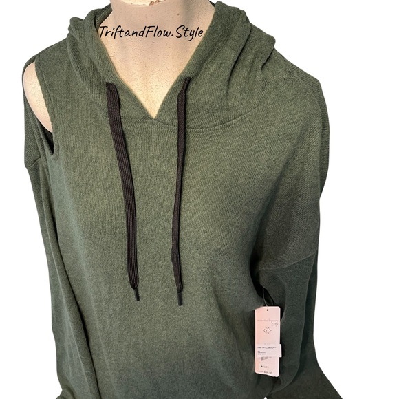 NWT | COZY LIGHT SWEATER BY NANETTE LEPORE | DUCK GREEN - Picture 4 of 6